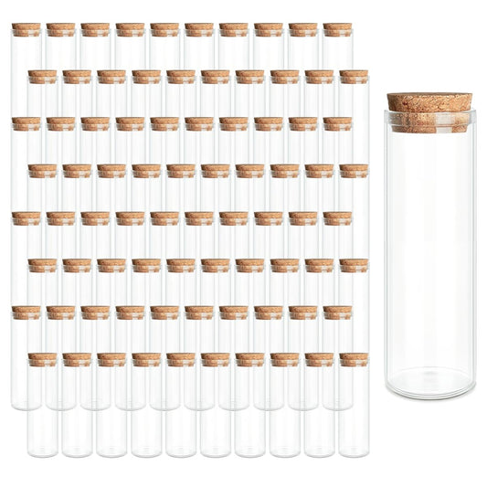 80-Pack 0.61 oz (18 ml) Glass Bottles & Test Tubes with Cork Stoppers – for Spell Jars, Spice Storage, DIY Favors, Travel Memories, Plant Propagation – Empty Recyclable Containers for Crafts, Kitchen