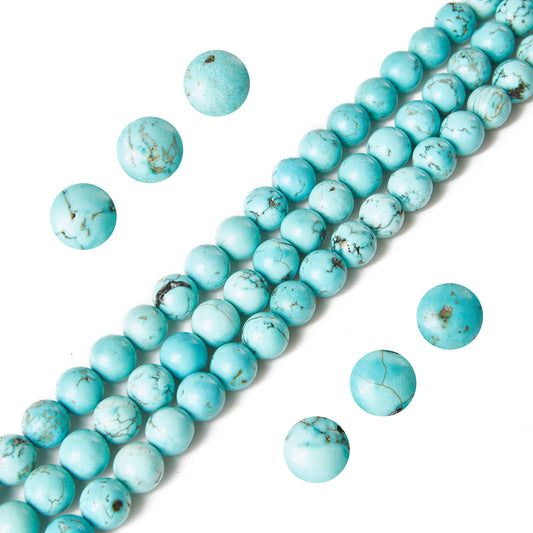 100pcs 6mm Turquoise Beads Natural Gemstone Beads Round Loose Beads for Jewelry Making