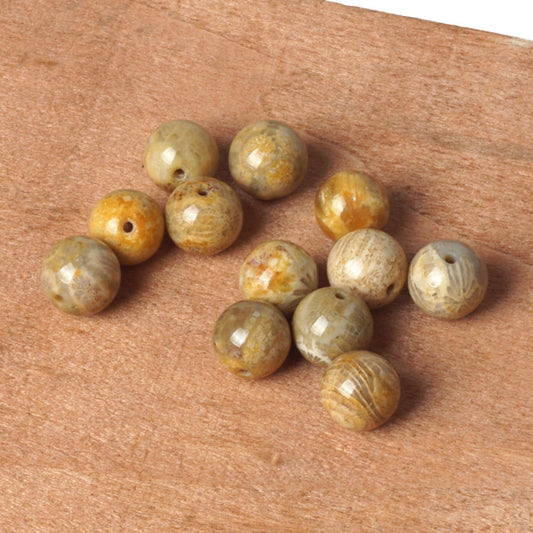 100Pcs Natural Stone 8mm Chrysanthemum Stone Round Loose Gemstone Energy Healing Beads Hole Size 1mm DIY Smooth Beads for Bracelet Necklace Earrings Jewelry Making