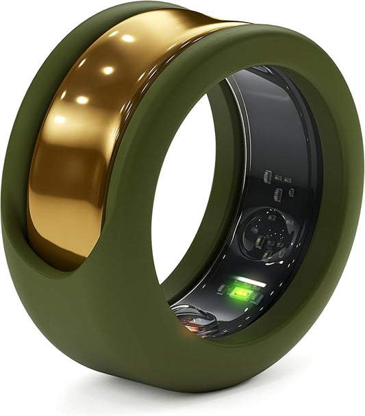 Rinfit Smart Ring Protector - Silicone Ring Enhancer for Active Lifestyle and Gym - StyleFit U.S. Design Patent - Green, Size 13