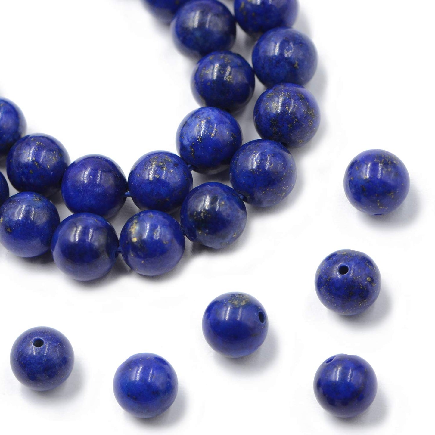 AD Beads Natural Gemstone Round Loose Beads 15" for Bracelet Necklace Earrings Jwelery Making Crafts DIY (4mm, Blue Lapis)