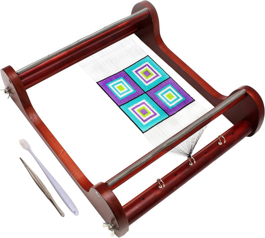 The Beadsmith Wooden Bead Loom, 12.5” x 13” x 3.5”, Includes Assembly Instructions