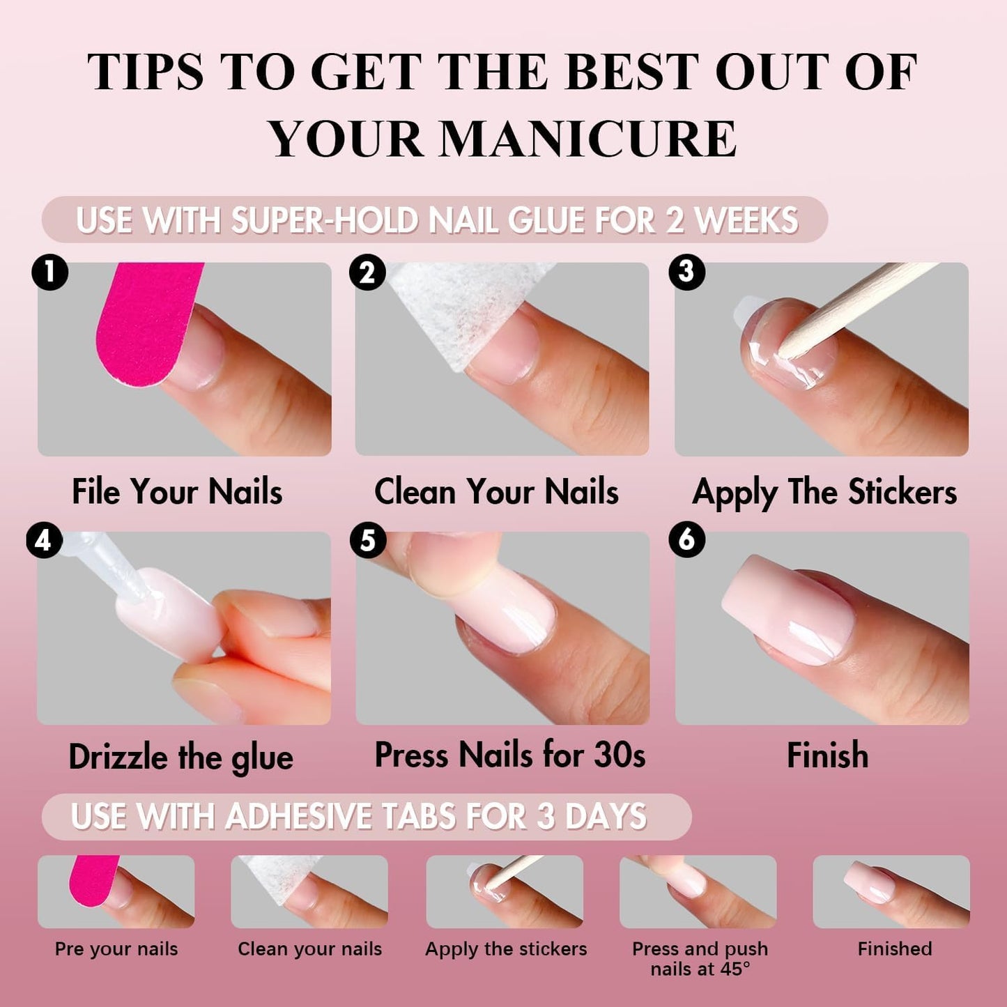 KQueenest Hot Pink Press On Nails Long Square - Summer Press On Nails Medium Coffin, Bright Neon Pink Fake Nails with Glue, Vibrant Glossy, Reusable Soft Gel Glue on Nails for Manicure Gift, 24 Pcs