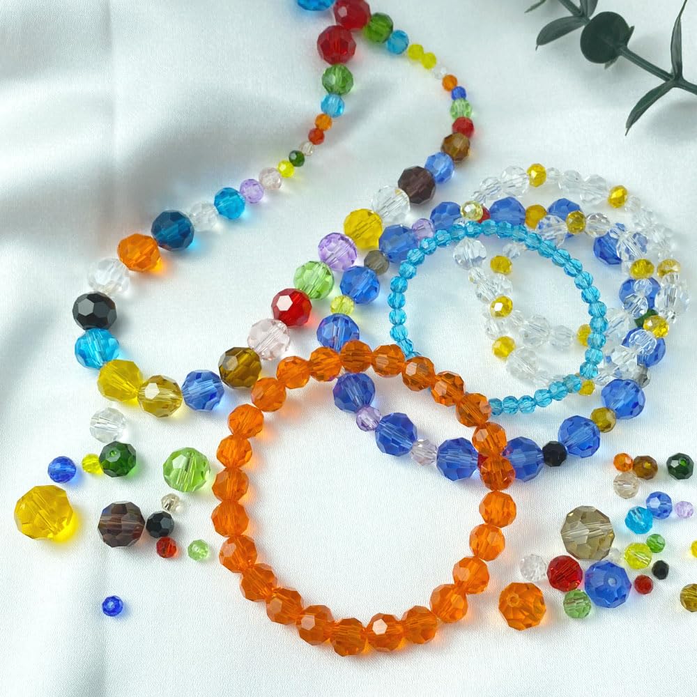 LIMAOLLY 40pcs 12mm Faceted Crystal Glass Beads Round Spacer Beads for Jewelry Making DIY Craft Making Necklace Bracelet Earring Wind Chimes Suncatchers Ornament(504-Black)