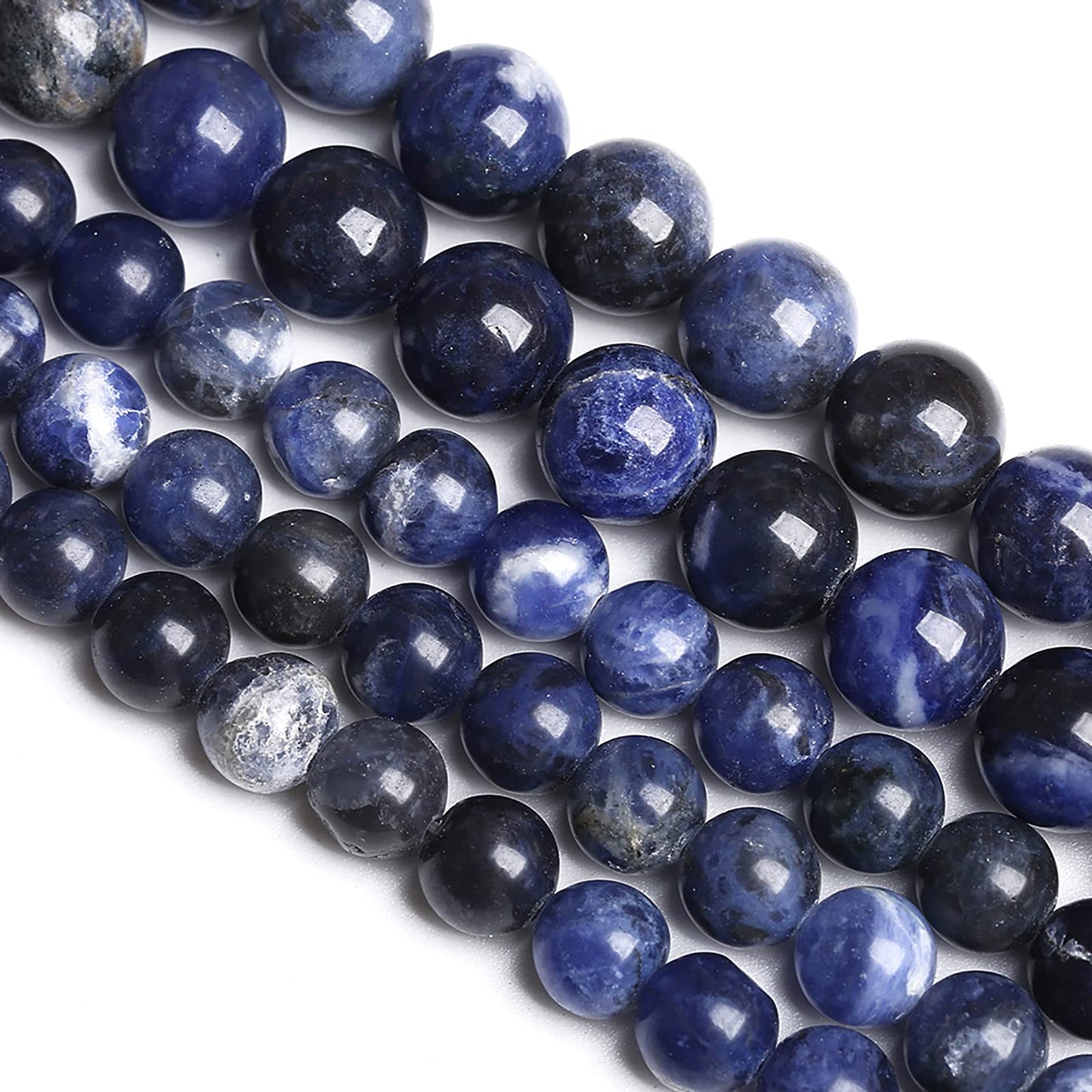 10MM 36PCS Natural Stone Deep Blue Sodalite Loose Beads for Jewelry Making DIY Bracelet Necklace