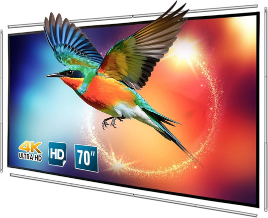 Yandood 16:9 4K (70 inch) Foldable Projector Screen with Stainless Steel Telescopic Rod Combination Frame HD