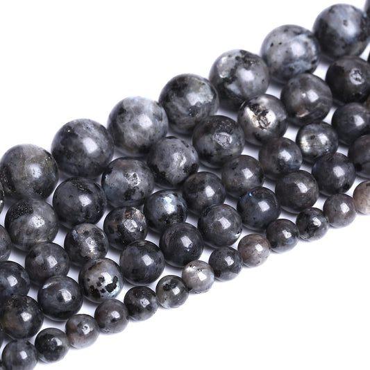 10mm 38pcs Natural Black Labradorite Stone Beads Round Larvikite Beads for Jewelry Making DIY Bracelet 15" Strand Wholesale (Black Larvikite Labradorite Beads, 10mm)