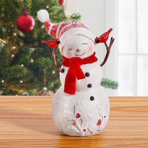 EZVYAO Snowman Figurines - Charming Christmas Decorations | 4.7" Resin Standing & Hanging Ornaments for Home, Office, and Gifts