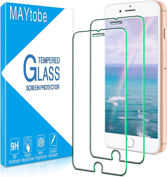 [2 Pack 8 7 6S 6 MAYtobe Tempered Glass For iPhone Plus, Plus, Plus, Plus Screen Protector, Bubble Free, Case Friendly