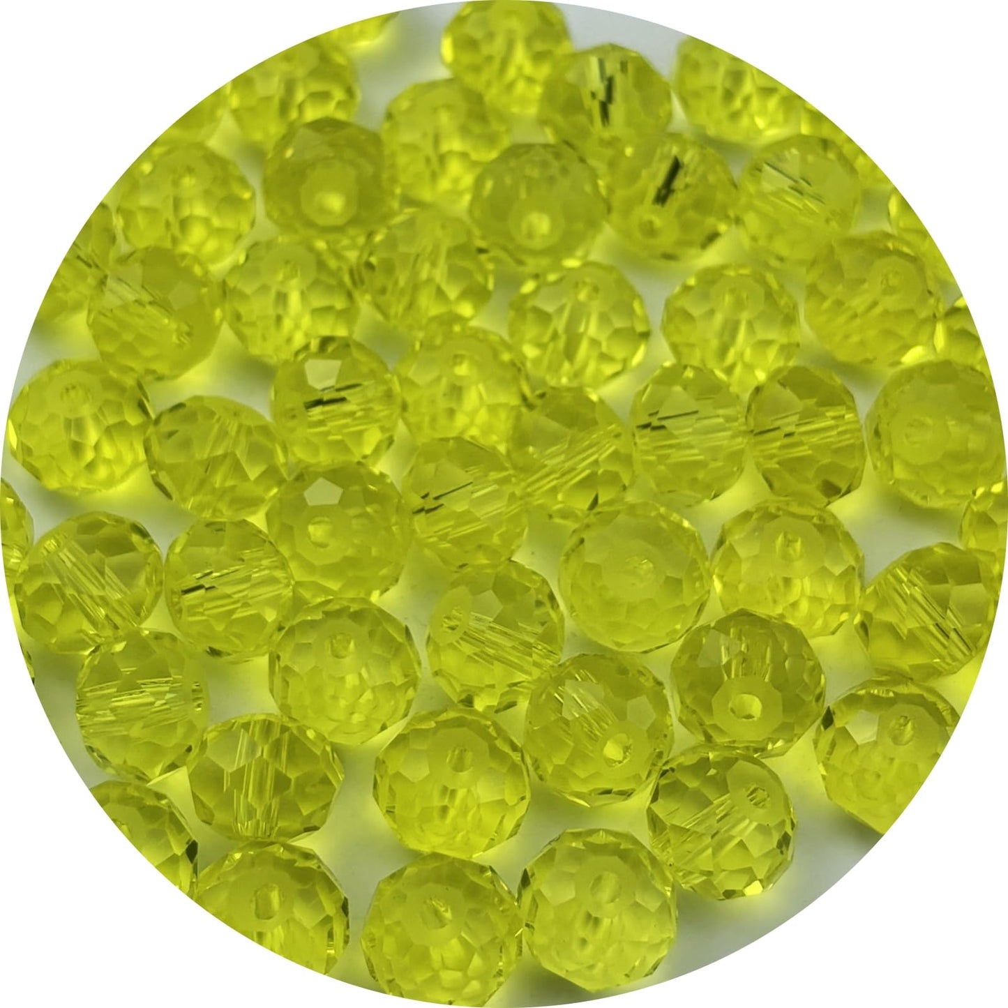 YUEXIGO 600pcs 3mm Crystal Glass Beads for Jewelry Making, Faceted Rondelle Glass Spacer Beads for Wind Chimes Bracelet Earring Necklace DIY Craft(Lemon Yellow)