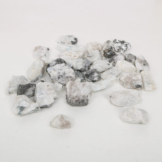 REAL-GEMS Natural Raw Healing Crystals Rough Stones for Tumbling, Cabbing, Polishing, Wire Wrapping, Wicca & Reiki Crystal Healing, Mix Gemstones,7 Chakra (Moonstone)