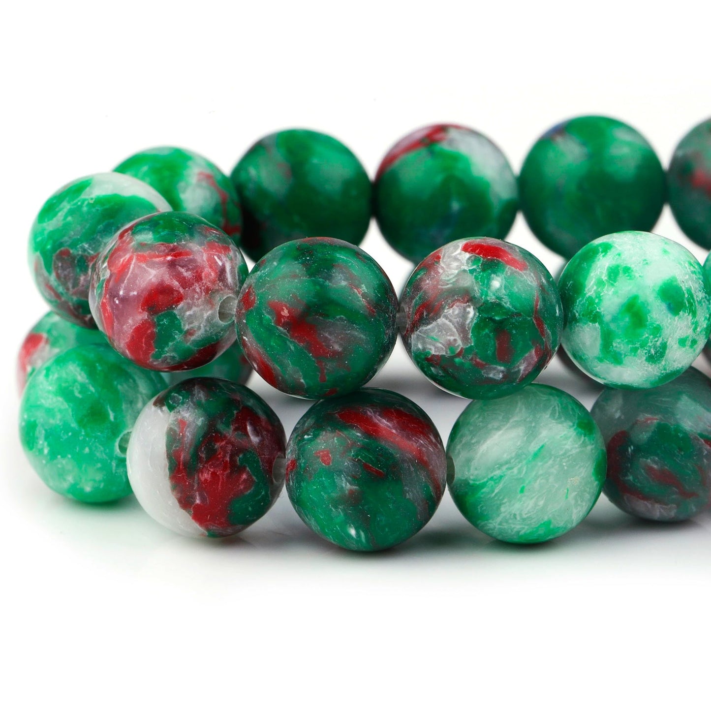 Youngbling Natural Gemstone Beads for Jewelry Making,10mm Green Imperial Jasper Polished Round Smooth Stone Beads for Bracelet Necklace 15 Inch(Green Imperial Jasper,10mm)