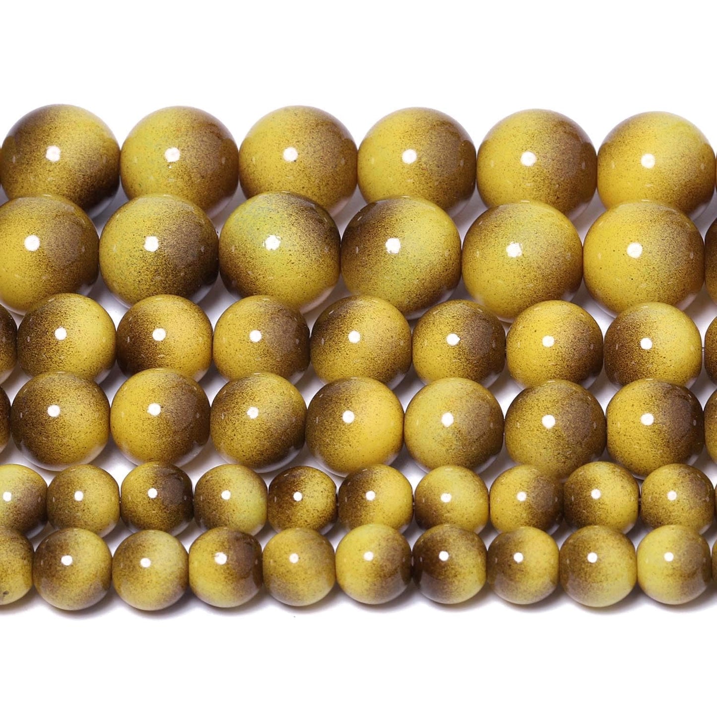 Song Xi 60PCS 6mm Khaki Tiger Eye Gemstone Beads for Jewelry Making, Round Smooth Glass Beads for DIY Bracelet Necklace Earring Keychain, Arts and Crafts, for Christmas Wedding Birthday