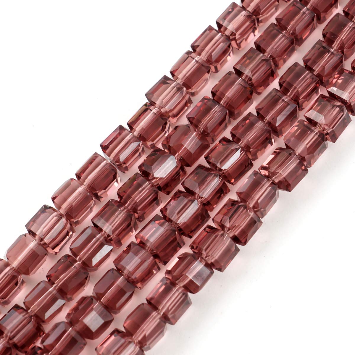 200pcs Czech Faceted Cube Crystal Glass Loose Beads Spacer Bulk 6mm (0.24 Inch) Burgundy Red for DIY Jewelry Craft Making CCC611