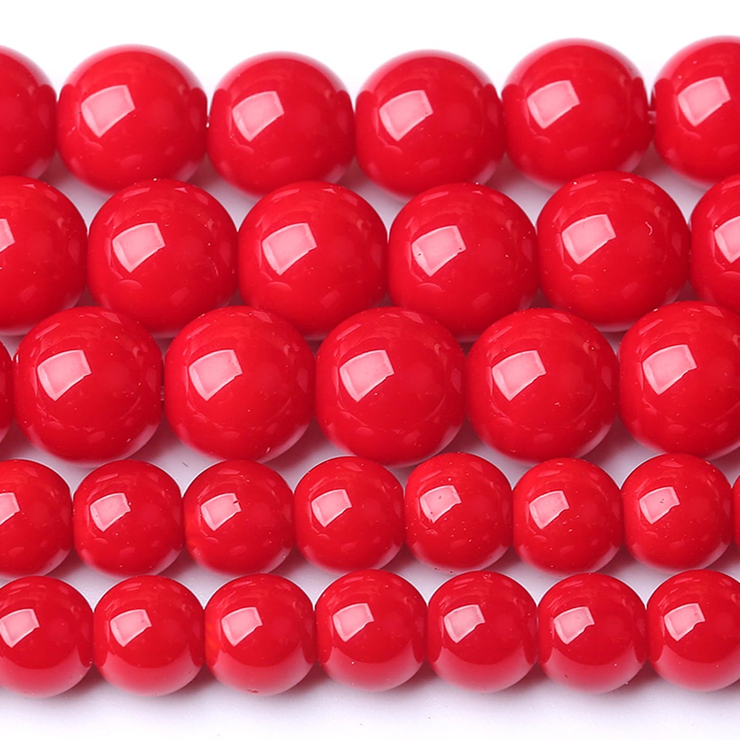 4MM Coral Red Glass Beads Natural Stone Crystal Energy Round Loose Beads for Jewelry Making Bracelet 180pcs 2 Strands 32"