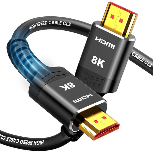 15 4K 8K 10K 2.1 CL3 8K@60Hz 4K@120Hz 48Gbps], Highwings Long HDMI Cable FT, HDMI Cord Ultra High Speed [in-Wall Rated