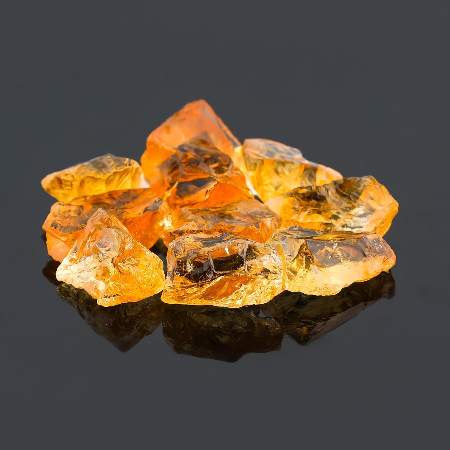 ColouredRocks (100 carats.) A++ CITRINE Crystals, Raw Stones, Rough Gemstones, Jewelry Making Supply, Cabbing, Polishing, Cutting, DIY, Crafts (10 pcs.) (10-15 mm.)