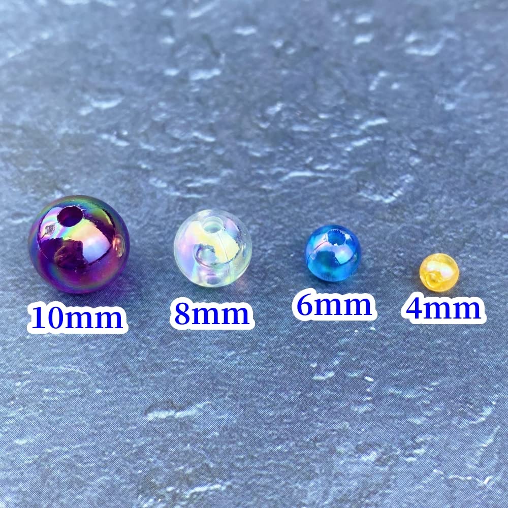 300 Pcs 10mm Acrylic Round Beads AB Colors Round Spacer Beads for Earring Bracelet Necklace Key Chains Jewelry DIY Craft Making(Dark Purple AB)