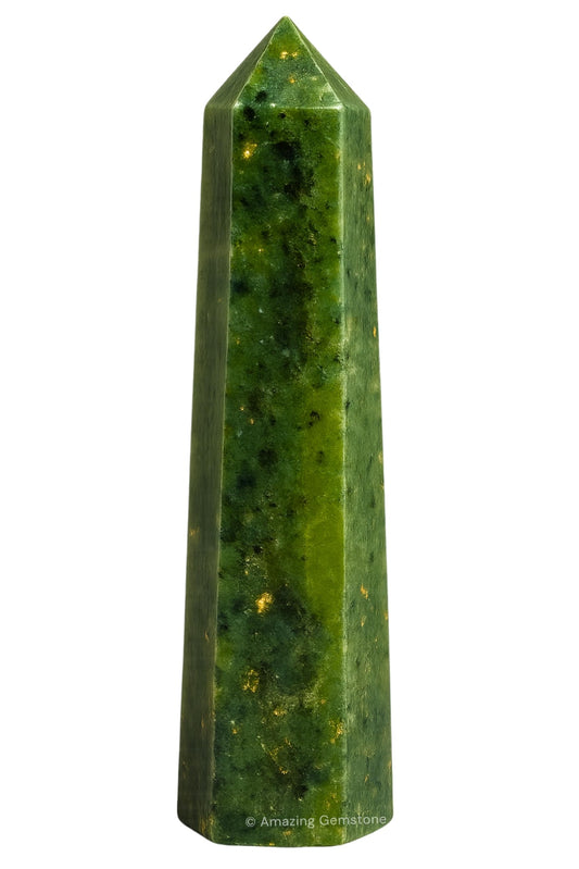 Amazing Gemstone Green Jade Crystal Towers - Natural Healing Crystal Point Obelisk for Reiki Healing and Crystal Grid (2" to 3" INCH)