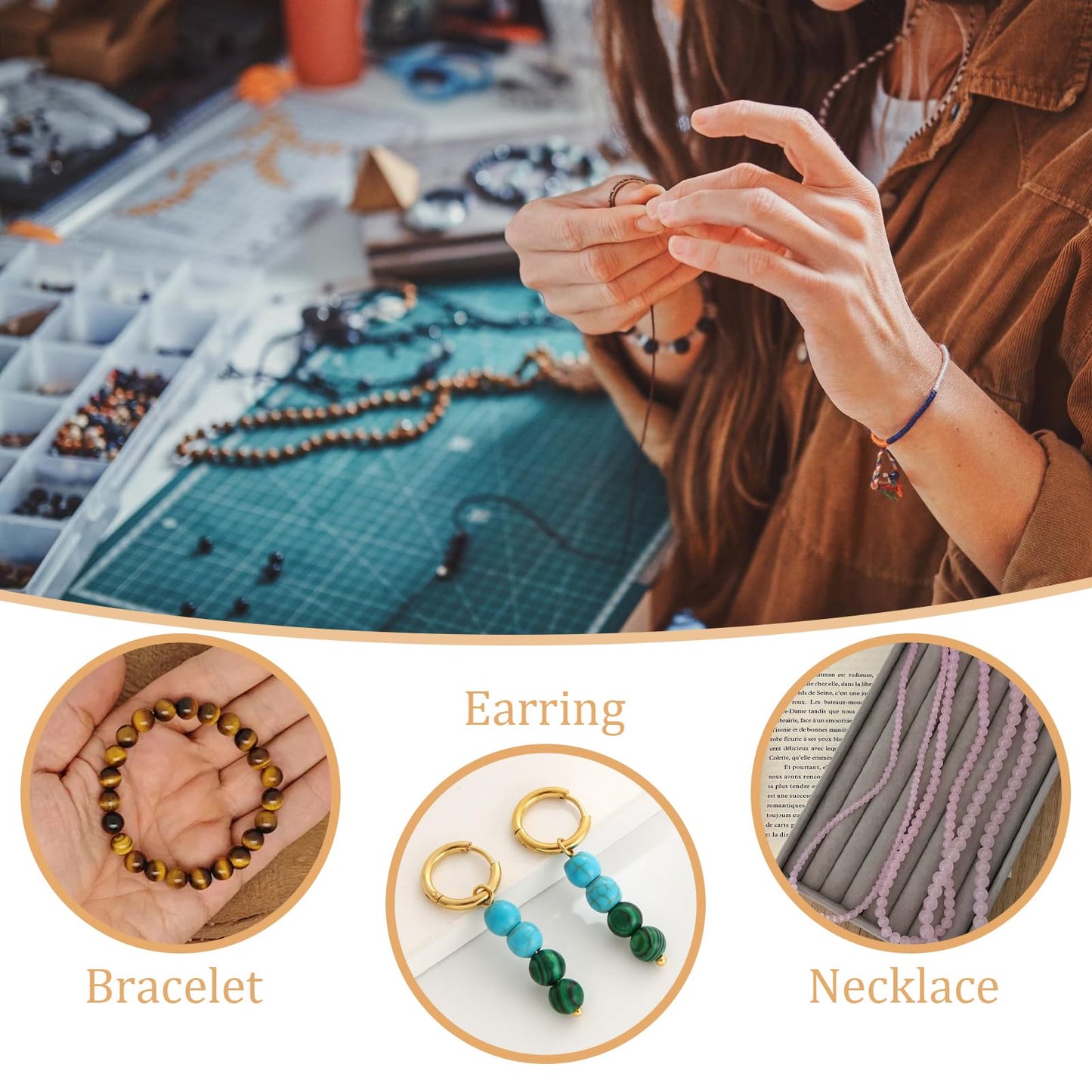 Vinswet 45pcs 8mm Amazonite Natural Stone Beads Round Genuine Real Stone Beading Loose Gemstones DIY Smooth Bead for Bracelet Necklace Earrings Jewelry Making