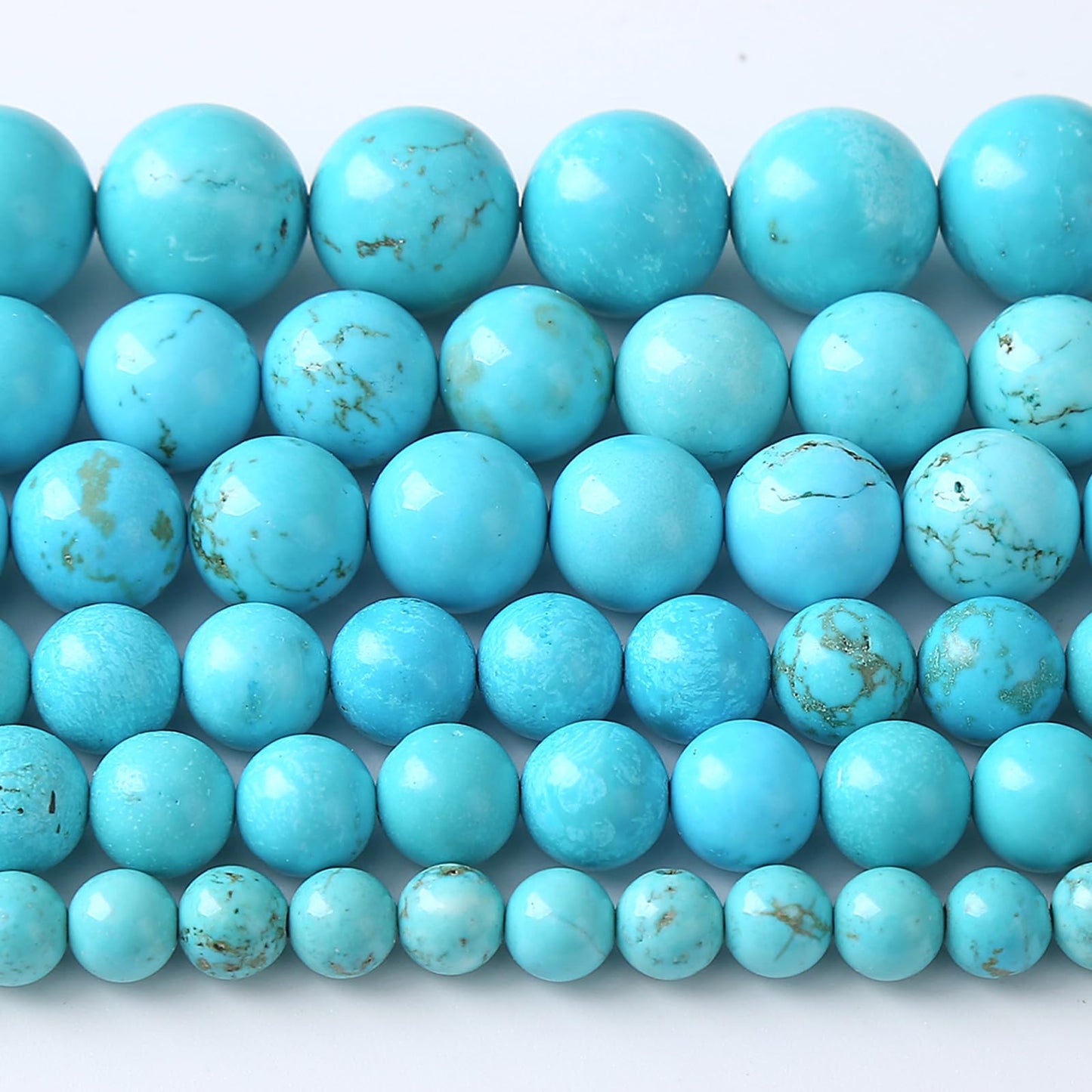 8MM Natural Turquoise Gemstone Beads Blue Stone Round Loose Beads for Jewelry Making Bracelet 90pcs 2 Strands 32"