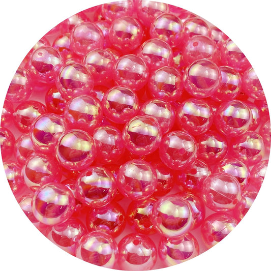 1000pcs Acrylic Round Beads 6mm AB Colors Craft Beads Round Spacer Beads with Holes for Earring Bracelet Necklace Key Chains Jewelry Making(Dark Pink AB)