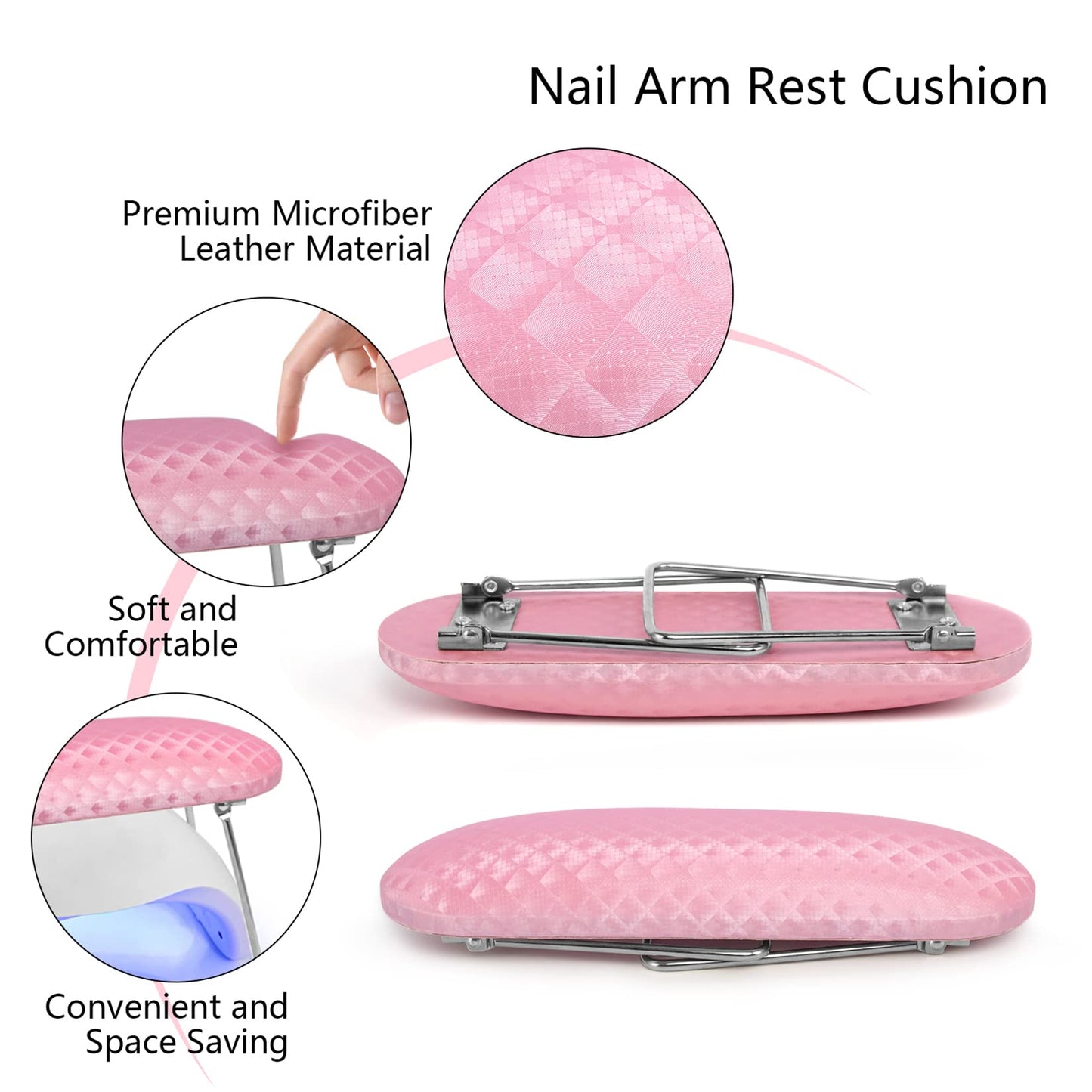 krofaue Nail Arm Rest and 500PCS Clear False Nails Tips