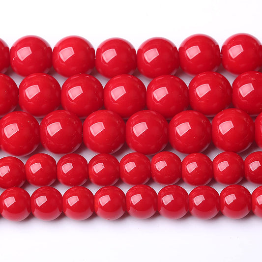 120PCS 6MM Red Glass Round Spacer Loose Beads for Jewelry Making DIY Bracelet Necklace