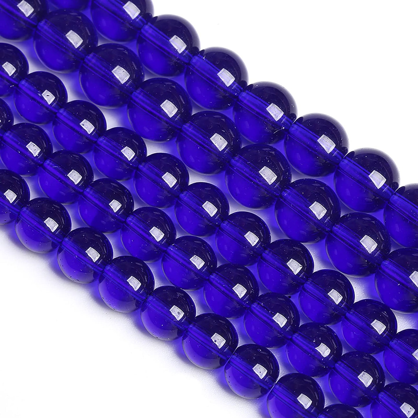 8MM 46PCS Blue Glass Loose Spacer Crystal Beads for Jewelry Making DIY Bracelet