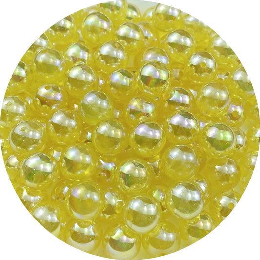 1000pcs Acrylic Round Beads 6mm AB Colors Craft Beads Round Spacer Beads with Holes for Earring Bracelet Necklace Key Chains Jewelry Making(Light Yellow AB)