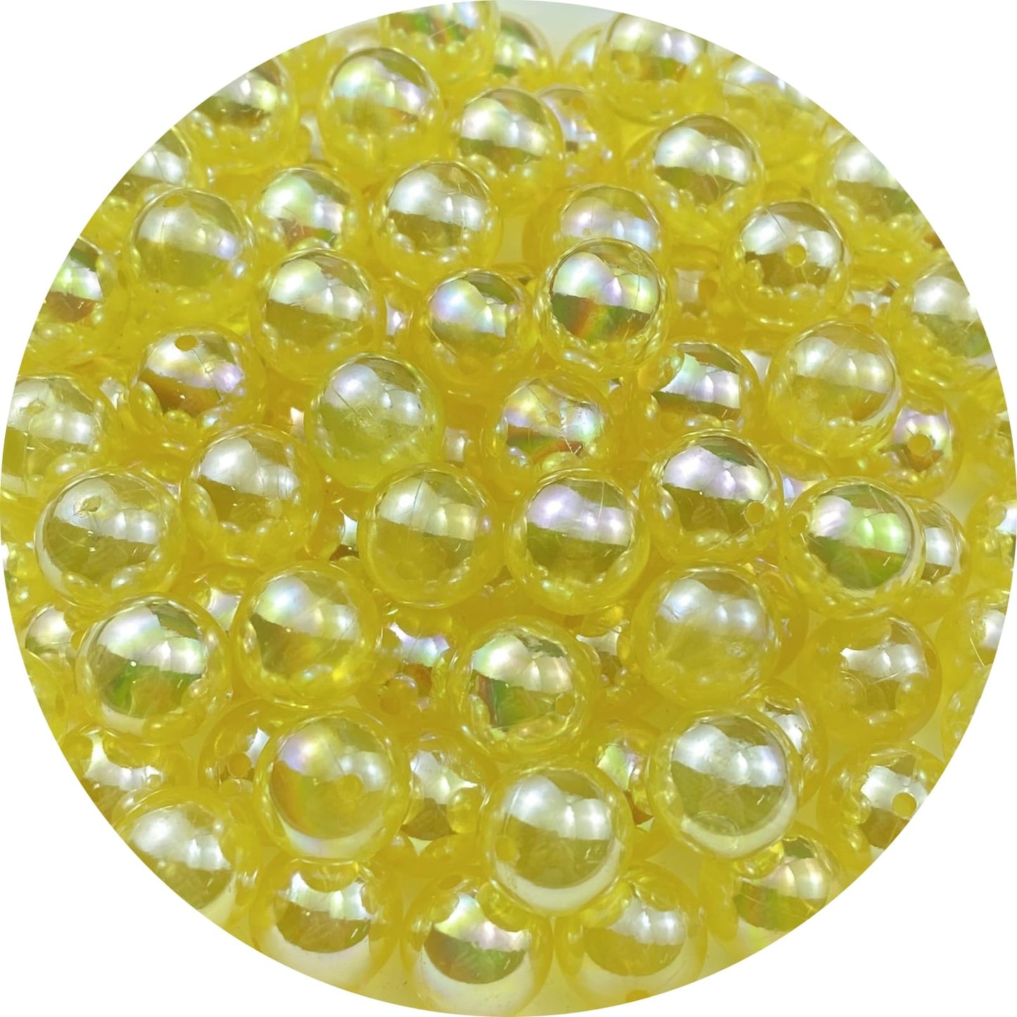 400pcs Acrylic Round Beads 8mm AB Colors Craft Beads Round Spacer Beads with Holes for Earring Bracelet Necklace Key Chains Jewelry Making(Light Yellow AB)