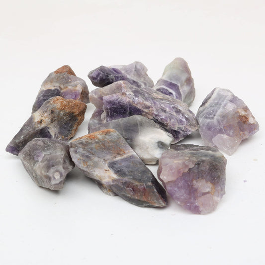 REAL-GEMS Natural Raw Healing Crystals Rough Stones for Tumbling, Cabbing, Polishing, Wire Wrapping, Wicca & Reiki Crystal Healing, Mix Gemstones,7 Chakra (Violate Amethyst)