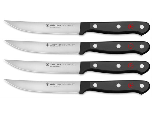 WÜSTHOF Gourmet 4-Piece Steak Knife Set, Black