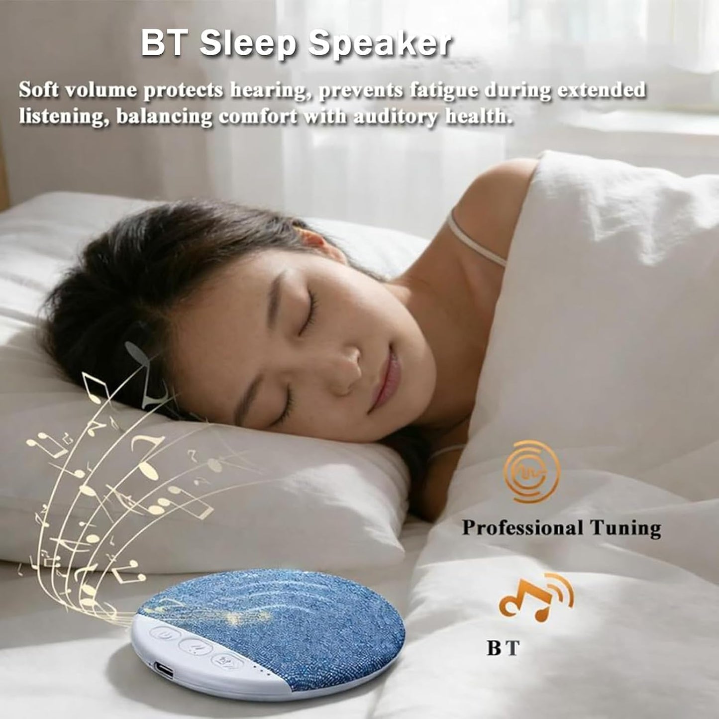 Generic 5.4, 9.6x9.6cm 250mAh 40mm Pillow Speaker for Sleeping, Sleep Pillow Speaker, with White Noise & Wireless