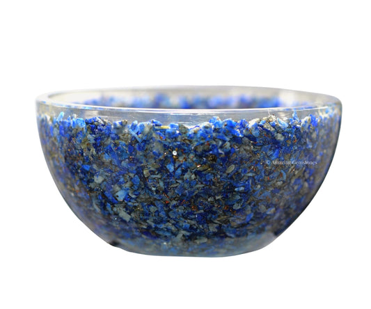 Amazing Gemstone Lapis Lazuli Orgonite Orgone Crystal Gemstone Bowl - 3" Orgonite Lapis Lazuli Crystal Bowl for Meditation, Crystals and Healing Stones Gift and Protection