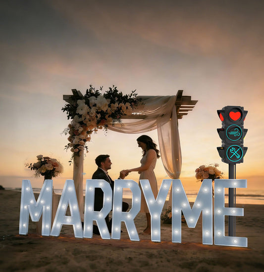 3 FT Marry Me Light Up Letters, Windproof Will You Marry Me Sign Marquee Letter Proposal Decorations Outdoor Large Engagement Wedding Party Decorations Kit