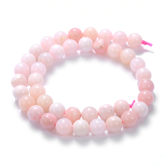 10mm Natural Powder Opal A Gemstone Round Loose Beads Crystal Stone Bracelet Necklace Accessories Crafts for Jewelry Making DIY,1 Strand 15"