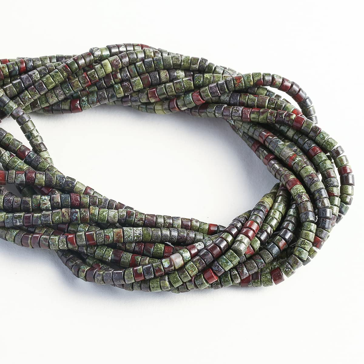 Natural Dragon Blood Stone Spacer Beads 4x2mm 38cm/str Flat Round Loose Semi Gemstone Caps for Making Bracelets Necklace