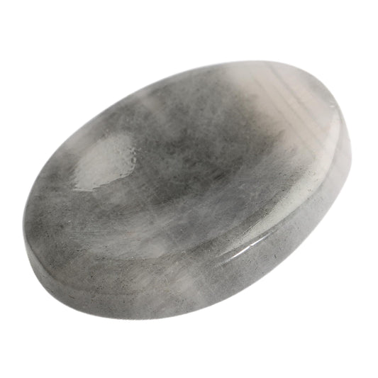 Anaya Agate Gray Agate Worry Stones Certified Crystal Thumb Worry Stone for Anguish, Relaxing and Soothing Balance Stones for Meditation, Stress Relief Crystals and Healing Stones for Men, Women