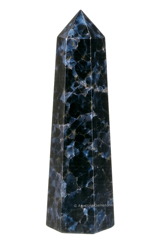 Amazing Gemstone Indigo Gabbro Crystal Towers - Natural Healing Crystal Point Obelisk for Reiki Healing and Crystal Grid (3" to 4" INCH)