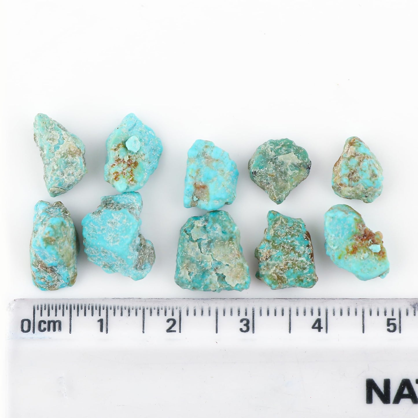 GEMKORA 10pcs, 30cts, Raw Turquoise Stone, Loose Gemstone Crystals, Wholesale Bulk Lot, Rough Crystals, Turquoise Rock, Jewelry Making Supply, DIY, Crafts, (8-10mm)