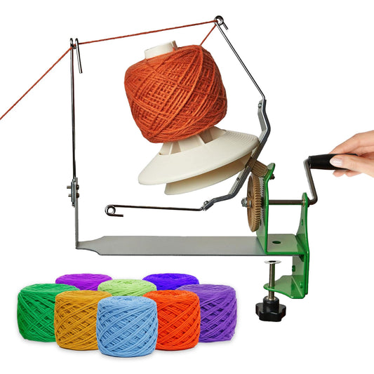 Olikraft Large Yarn Winder Large Capacity 10 oz - Hand Operated Metal Jumbo Yarn Winder - Durable Crochet Tools & Accessories