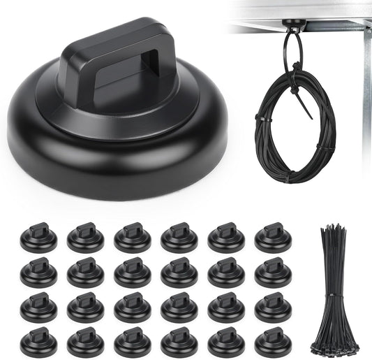 100 HOMAR magnetic zip tie mount Magnetic Zip Ties Mount Base Holder with Pcs Cable Zip Ties, Strong Magnet Wire