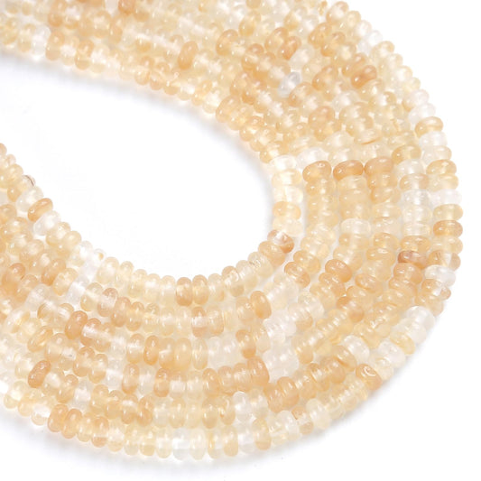 150PCS 2x4mm Natural Tea Watermenlon Jade Stone Rondelle Beads Abacus Disk Stone Beads Round Loose Spacer Gemstone for DIY Bracelet Necklace Jewelry Making