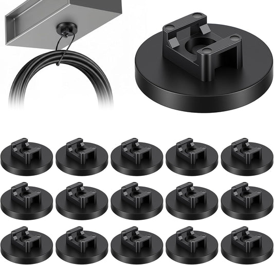 15 Pcs Magnetic Zip Tie Mount Base Black Magnetic Cable Clips Wire Holder Multipurpose Cable Ties Mount Wire Clips