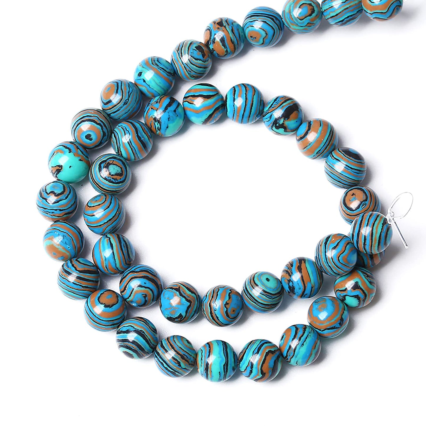 10MM 36PCS Blue Malachite Spacer Loose Beads for Jewelry Making DIY Bracelet Necklace 1 Strand 15’’