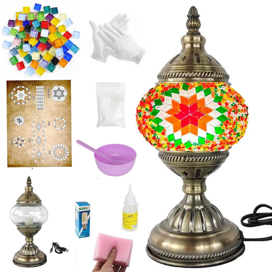 JORSCD DIY Turkish Mosaic Lamp Kit for Adults Beginner,Easy Table Lamp Making Kit,Mosaic Art for Family Teams,Make Your Own Table Lamp for Living Room Bedroom