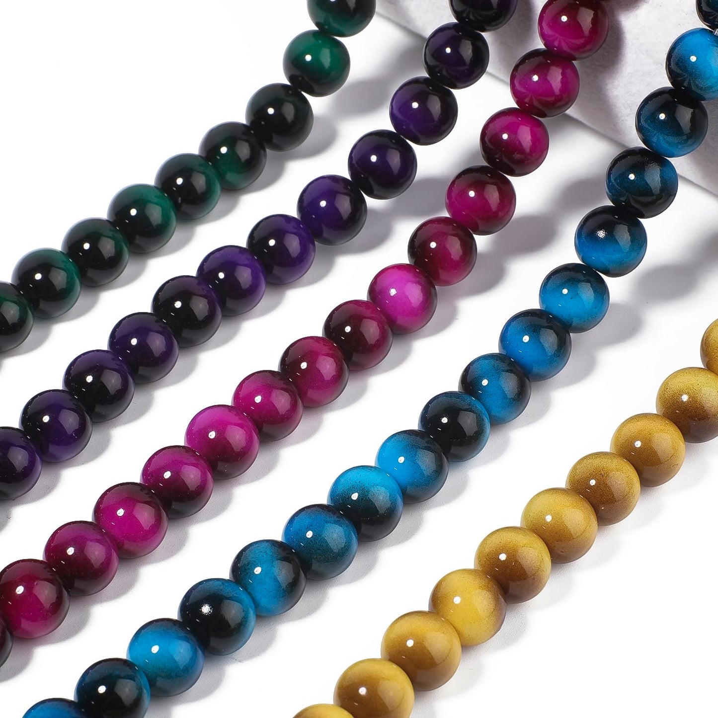 Song Xi 28PCS 12mm Khaki Tiger Eye Gemstone Beads for Jewelry Making, Round Smooth Glass Beads for DIY Bracelet Necklace Earring Keychain, Arts and Crafts, for Christmas Wedding Birthday