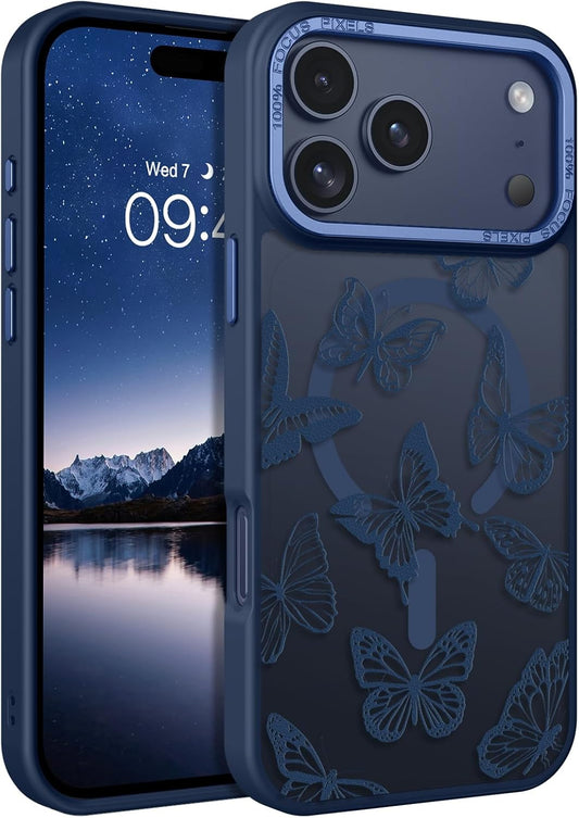 BENTOBEN 17 17 17Pro 6.3", for iPhone Pro Case, Cute Butterfly Pattern Magnetic Pro Phone Case [Compatible