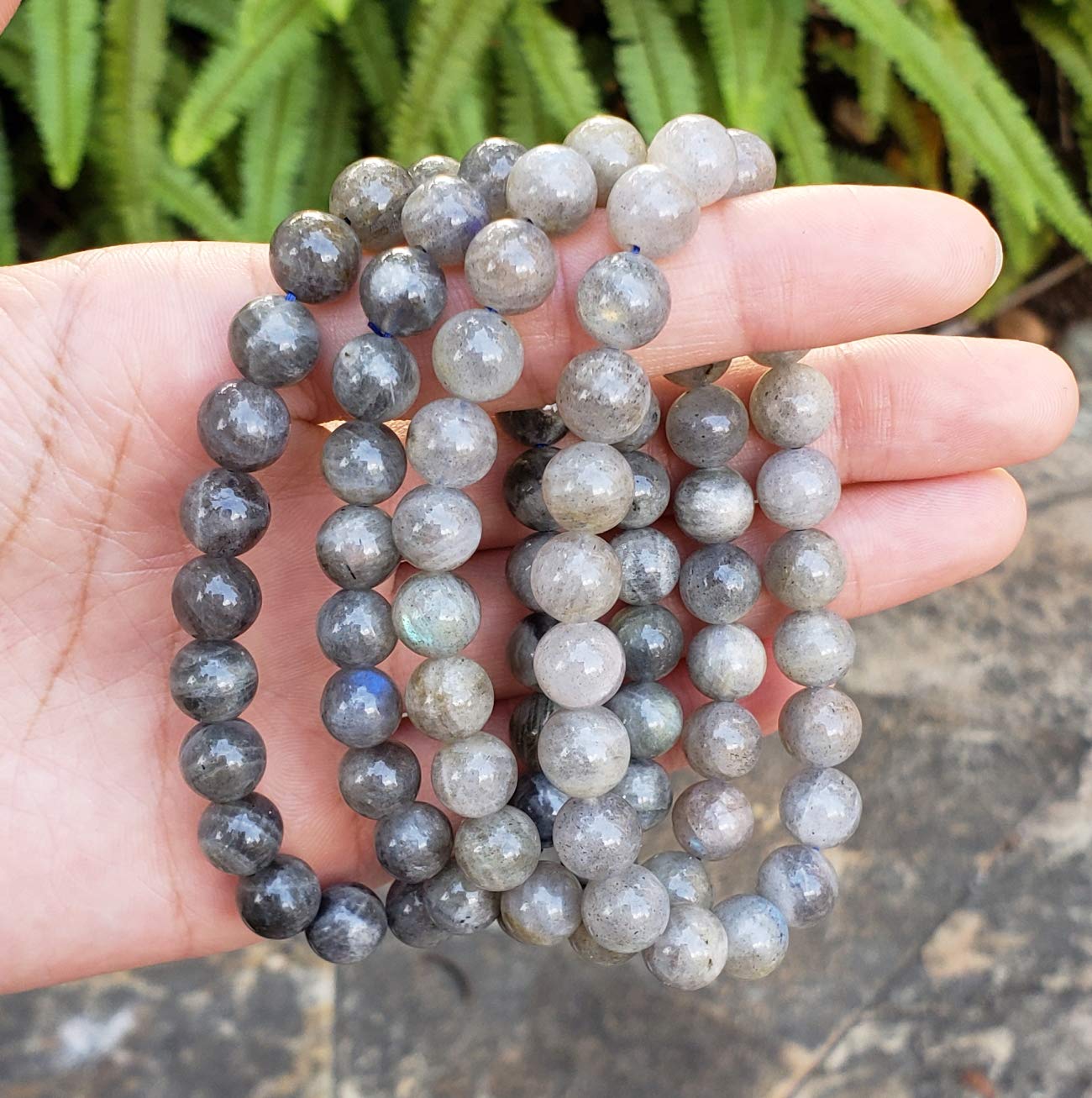 Adabele Real Natural Grade A Labradorite Gemstone Beaded Bracelet 8.5 inch Stretch Chakra Healing Crystal Stone Jewelry Women Mom Gift (Unisex) GB8-D10